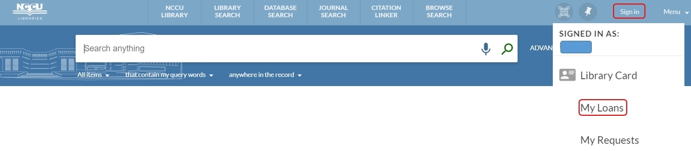 Please sign in your library account to view your library account details