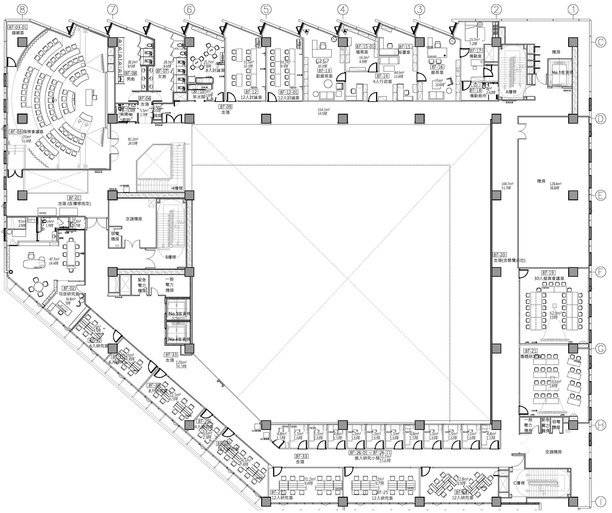 DH Lib. 8th Floor Plan